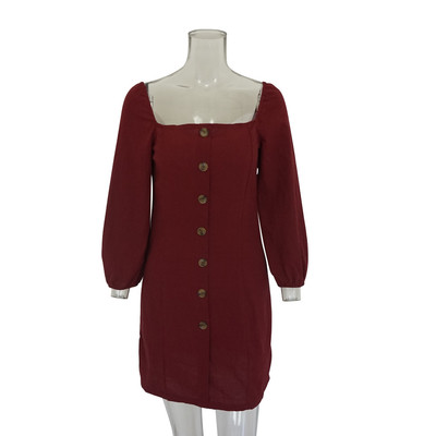 Γυναικείο φόρεμα με μανίκι με διακοσμητικά κουμπιά σε διάφορα χρώματα