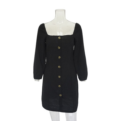 Γυναικείο φόρεμα με μανίκι με διακοσμητικά κουμπιά σε διάφορα χρώματα