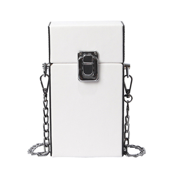 Geanta mica de dama cu lant in galben, roz si alb