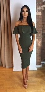 Rochie elegantă de damă cu mâneci căzute în mai multe culori