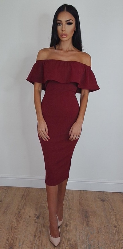 Rochie elegantă de damă cu mâneci căzute în mai multe culori