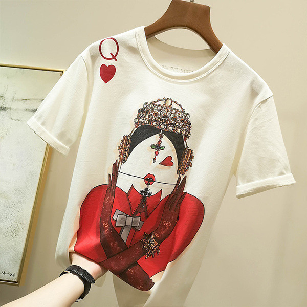 Μοντέρνα γυναικεία T-shirt με πολλές εκτυπώσεις