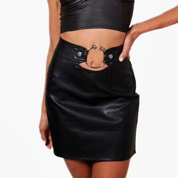 Μοντέρνα φούστα κυρίες υψηλής ζώνης με ζώνη σιδήρου