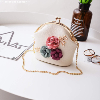 Σύγχρονη γυναικεία τσάντα με 3D floral διακόσμηση σε διάφορα χρώματα