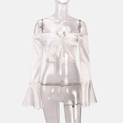 Γυναικεία κοντή μπλούζα με μακριά μανίκι σε διάφορα χρώματα