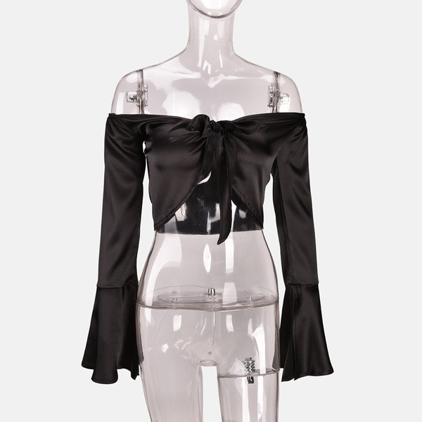 Γυναικεία κοντή μπλούζα με μακριά μανίκι σε διάφορα χρώματα