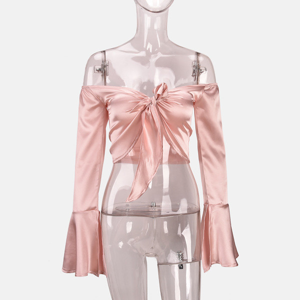 Γυναικεία κοντή μπλούζα με μακριά μανίκι σε διάφορα χρώματα