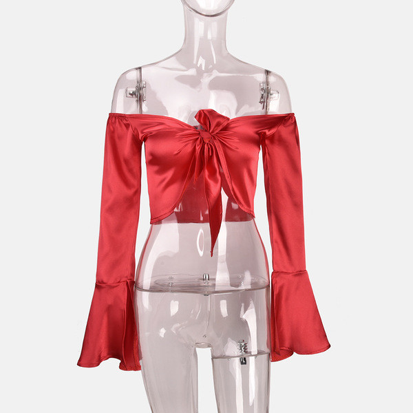 Γυναικεία κοντή μπλούζα με μακριά μανίκι σε διάφορα χρώματα