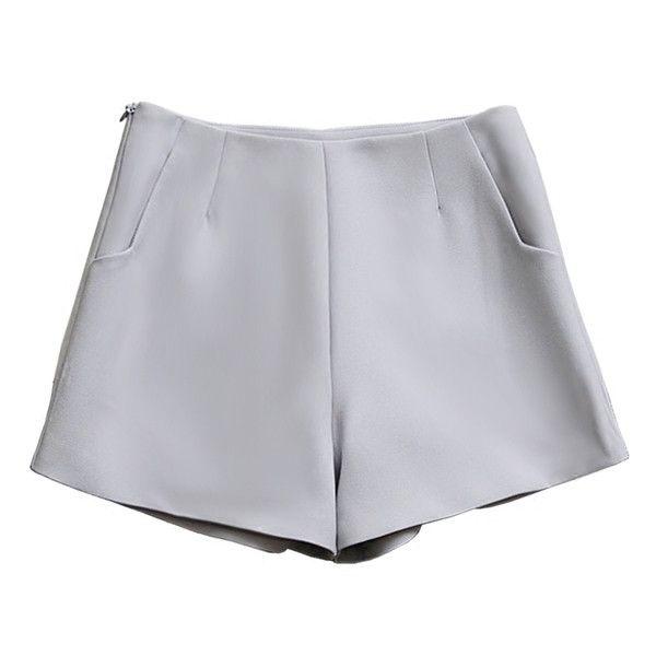 Елегантни дамски къси панталони от плат с висока талия