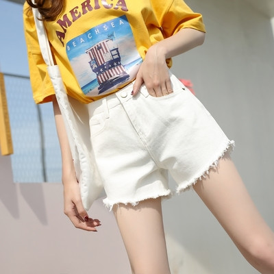 Pantaloni scurți de damă cu talie înaltă și motive rupte - mai multe culori