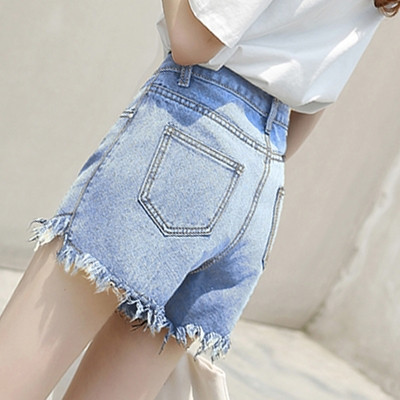 Pantaloni scurți de damă cu talie înaltă și motive rupte - mai multe culori