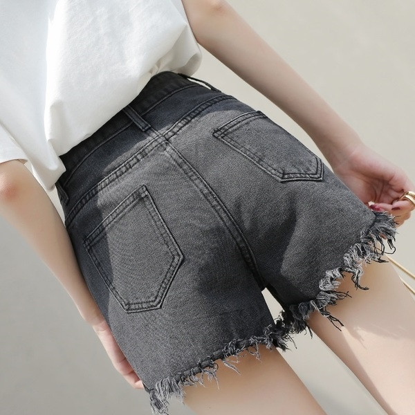 Pantaloni scurți de damă cu talie înaltă și motive rupte - mai multe culori