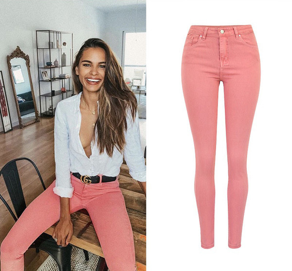 Blugi de dama in culoare roz model Slim