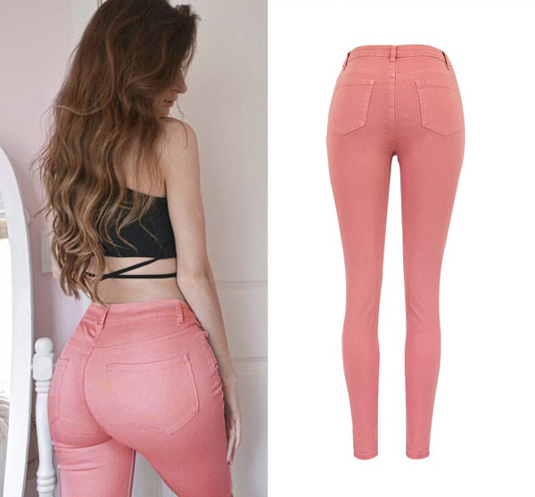 Blugi de dama in culoare roz model Slim