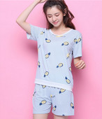 Καλοκαιρινές κυρίες πιτζάμες με εκτύπωση ανανά - κοντό μανίκι και κοντό παντελόνι