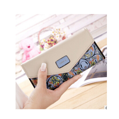 Μοντέρνο χαρτοφυλάκιο γυναικών με επιγραφή και φυτικά μοτίβα σε διάφορα χρώματα