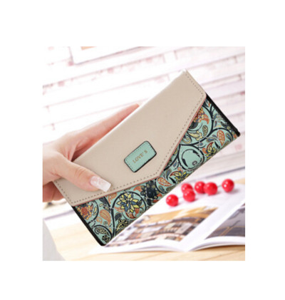 Μοντέρνο χαρτοφυλάκιο γυναικών με επιγραφή και φυτικά μοτίβα σε διάφορα χρώματα