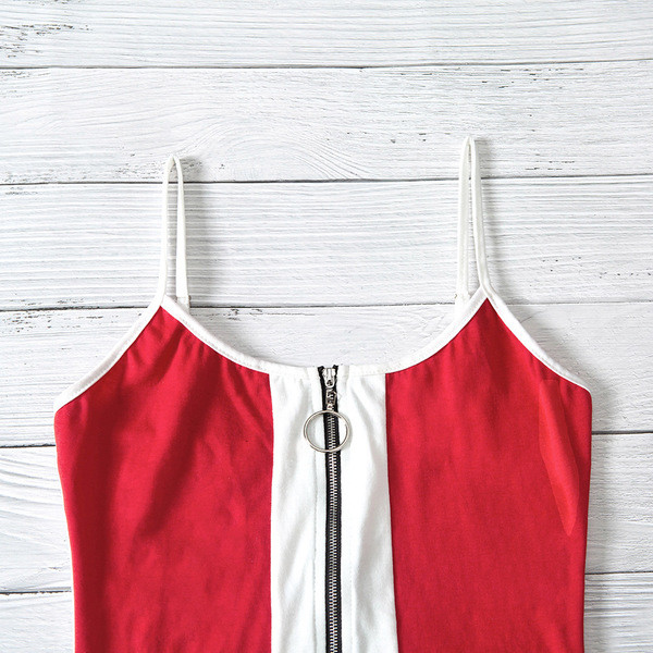 Rochie casual de dama cu fermoar si bretele subtiri