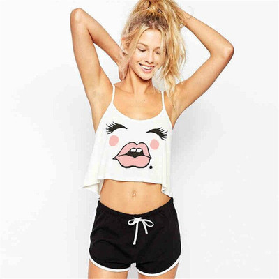 Γυναικεία κοντό πουκάμισο σε λευκό με έγχρωμη εκτύπωση