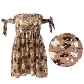 Σύγχρονη κυρία φόρεμα βραχύ μοντέλο με floral μοτίβα σε διάφορα χρώματα