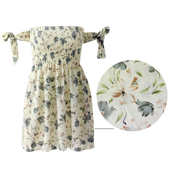 Σύγχρονη κυρία φόρεμα βραχύ μοντέλο με floral μοτίβα σε διάφορα χρώματα