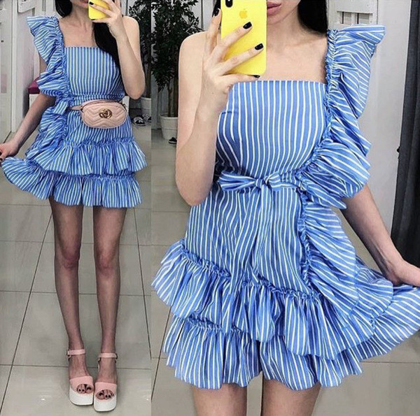 Rochie de damă cu dungi HIT Ethereal