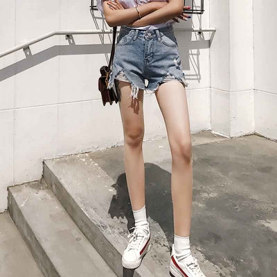 Γυναικεία σχισμένα τζιν υψηλής μέσης, κατάλληλα για καθημερινή ζωή