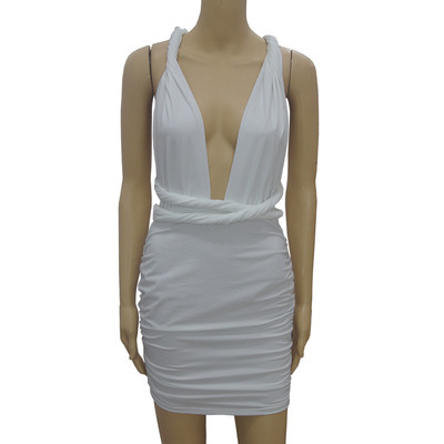 Σέξυ φόρεμα με κοντό μανίκι με ντεκολτέ σε σχήμα V σε δύο χρώματα