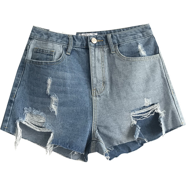 Pantaloni scurți din denim de damă cu talie înaltă