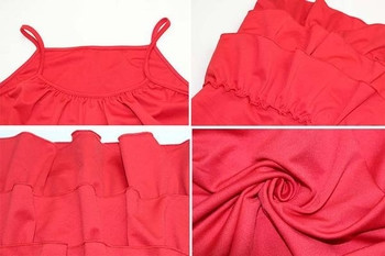 Rochie de dama de vara croiala model in alb si rosu