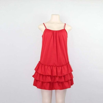 Rochie de dama de vara croiala model in alb si rosu