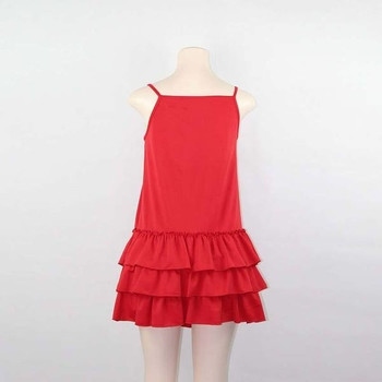 Rochie de dama de vara croiala model in alb si rosu