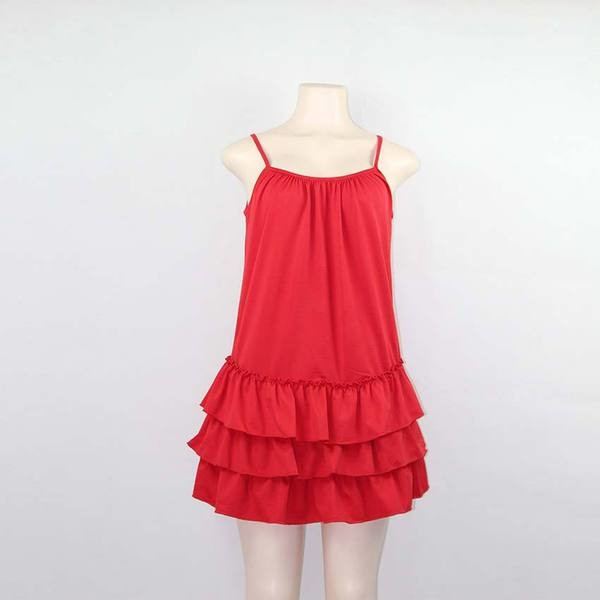 Rochie de dama de vara croiala model in alb si rosu