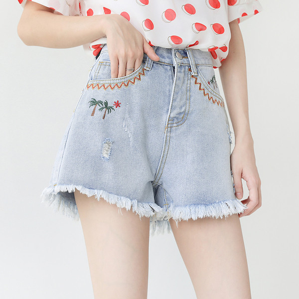 Pantaloni scurți de damă cu talie înaltă potriviti pentru utilizarea de zi cu zi