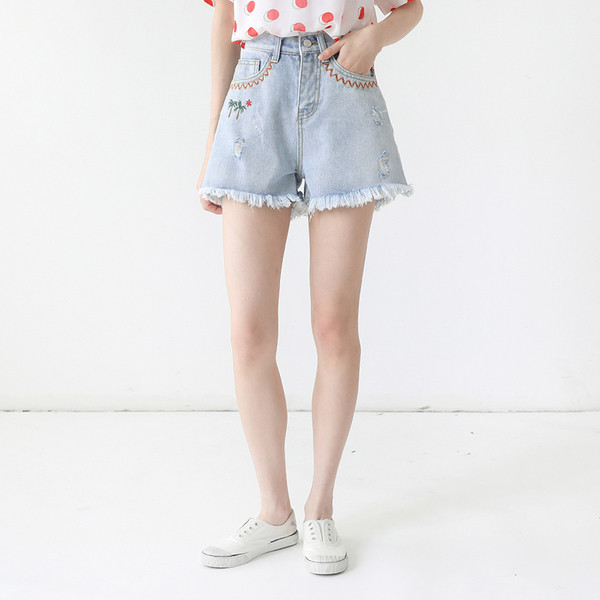 Pantaloni scurți de damă cu talie înaltă potriviti pentru utilizarea de zi cu zi