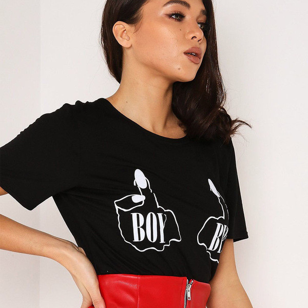 Tricou de damă de zi cu zi cu inscripții