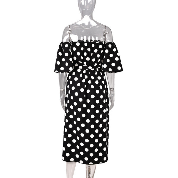 Rochie modernă de vară de damă cu mâneci căzute