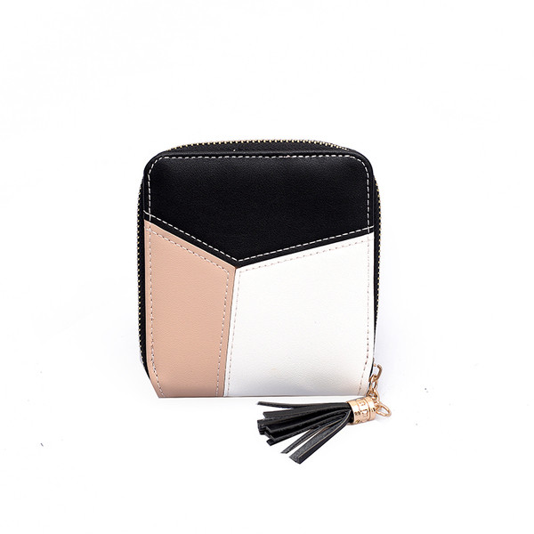 Portofel mic de dama cu ciucuri din imitatie de piele in trei culori