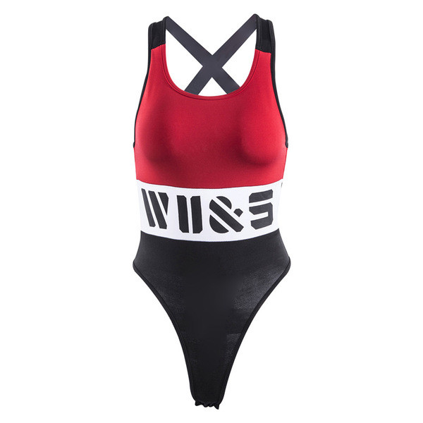 Corp de sport pentru femei de zi cu zi cu inscripție și spate deschis