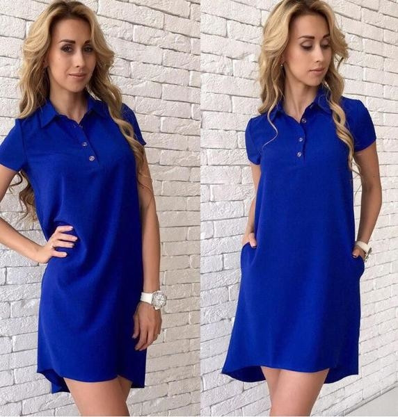Rochie casual de dama cu guler model larg in mai multe culori