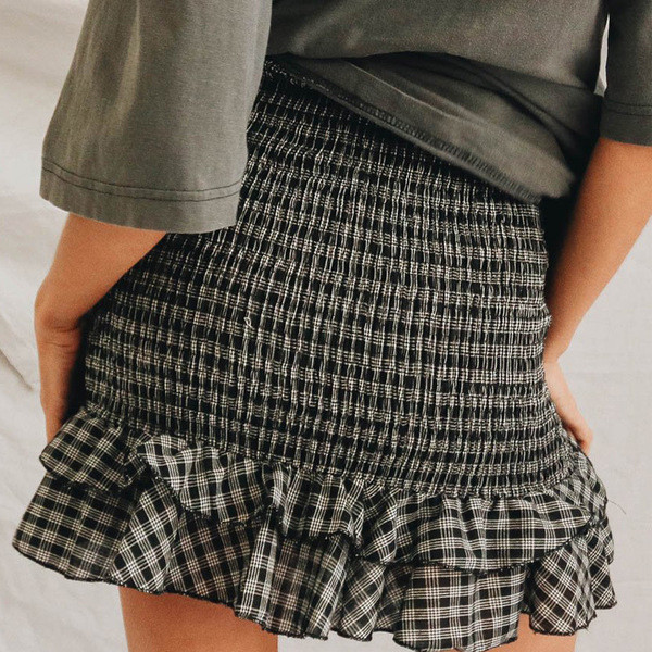 Fusta de dama moderna cu model cu talie inalta in doua culori