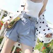 Елегантни къси дамски панталони с висока талия в два цвята