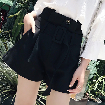 Елегантни къси дамски панталони с висока талия в два цвята