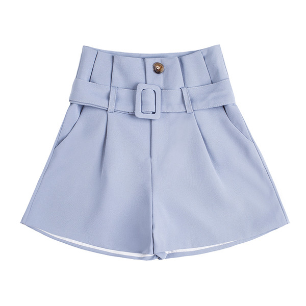 Елегантни къси дамски панталони с висока талия в два цвята