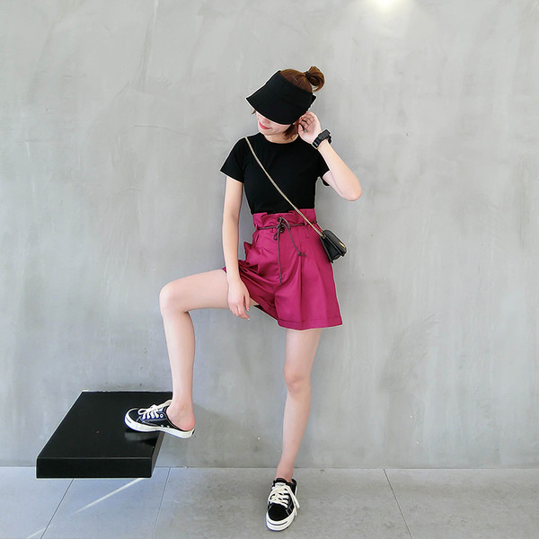 Pantaloni moderni de dama cu talie inalta in doua culori