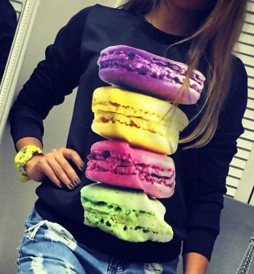 Hanorac de damă de zi cu zi cu imprimeu multicolor