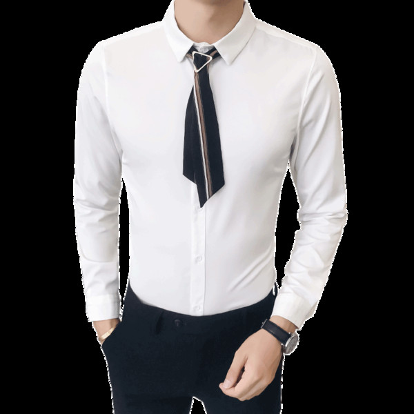 Cămașă modernă pentru bărbați cu mâneci lungi - model Slim