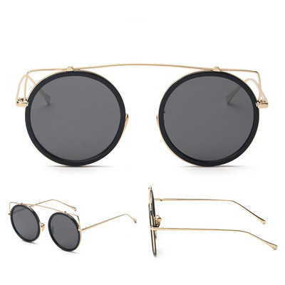 Γυαλιά ηλίου Unisex με στρογγυλό σχήμα και λεπτές κορνίζες σε τρία χρώματα