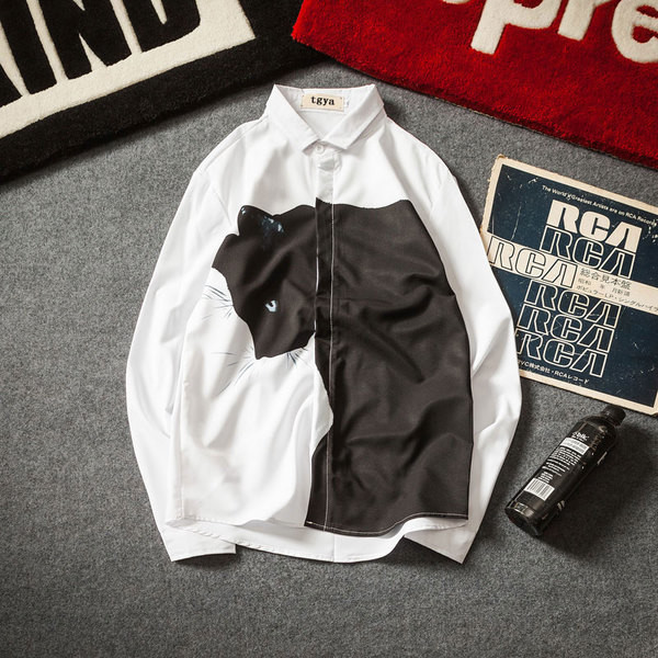 Cămașă bărbați cu aplicație și mâneci lungi - model gratuit