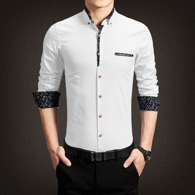 Μοντέρνο πουκάμισο ατόμων με μανίκια 3/4 και ενδιαφέρουσες λεπτομέρειες - Λεπτό μοντέλο